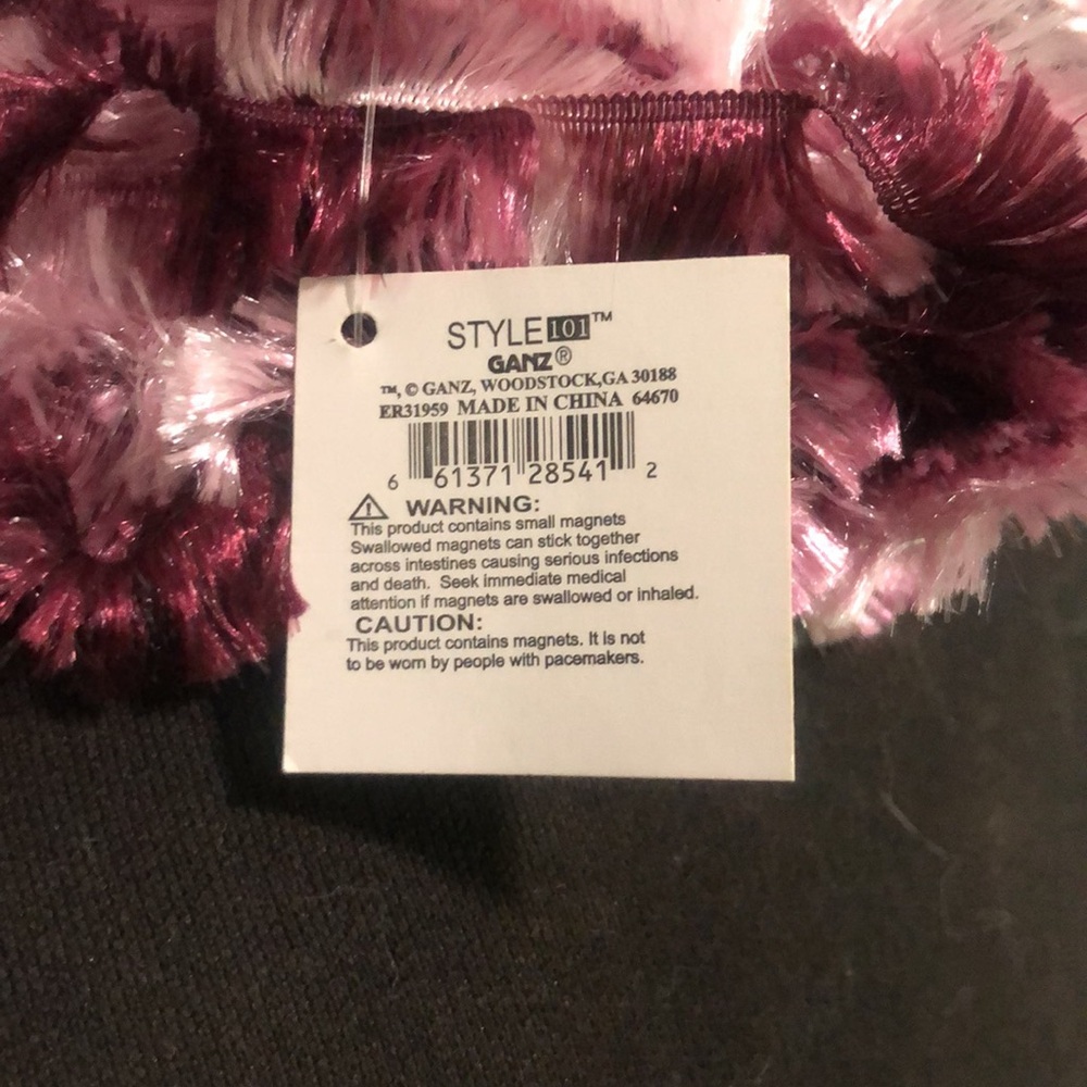 Pink Ganz Ribbon Fringe Magnetic Scarf - Picture 7 of 10